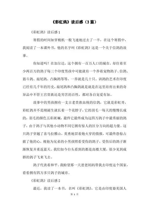 《彩虹鸽》读后感(3篇)
