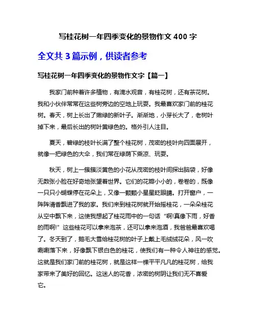 写桂花树一年四季变化的景物作文400字