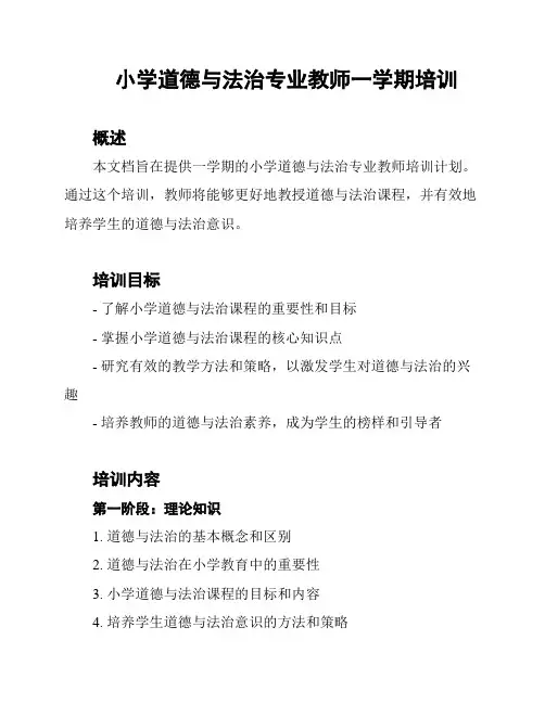 小学道德与法治专业教师一学期培训