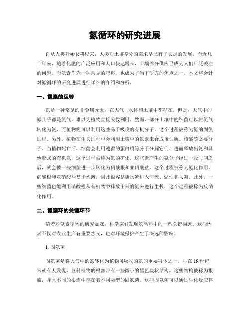 氮循环的研究进展