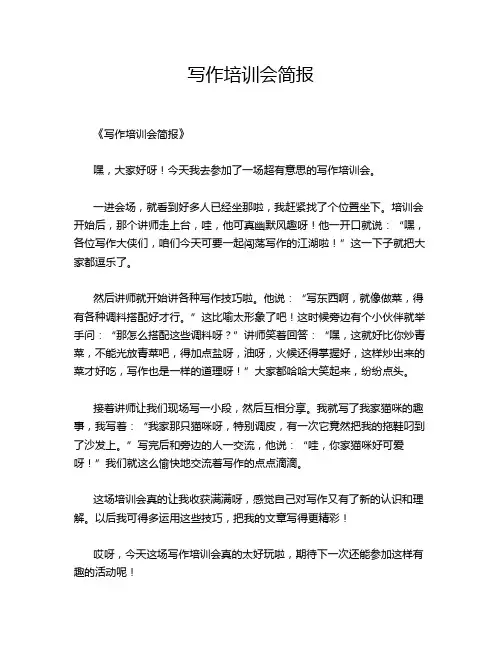 写作培训会简报