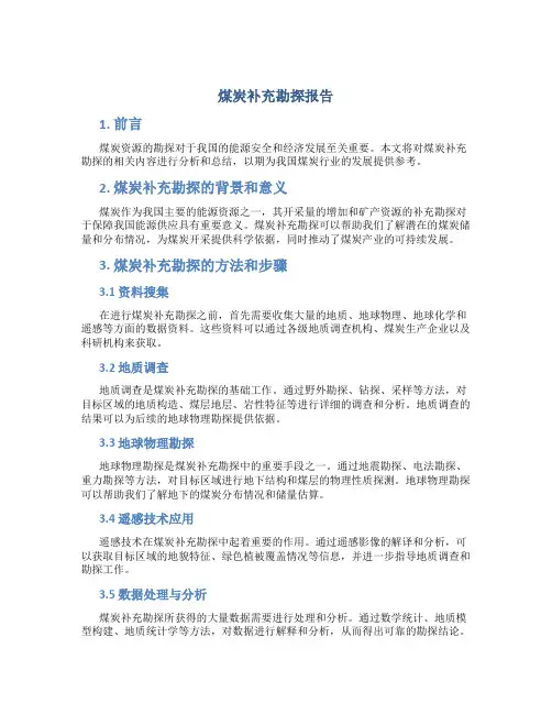 煤炭补充勘探报告