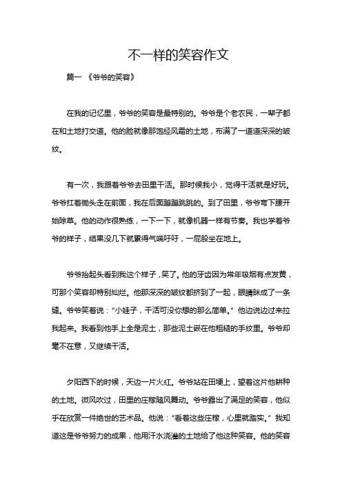 不一样的笑容作文
