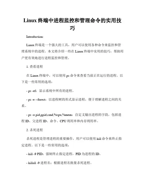 Linux终端中进程监控和管理命令的实用技巧