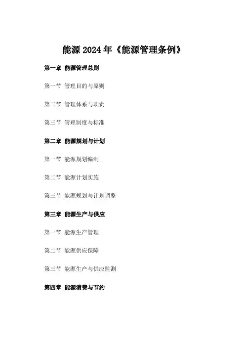 能源2024年《能源管理条例》