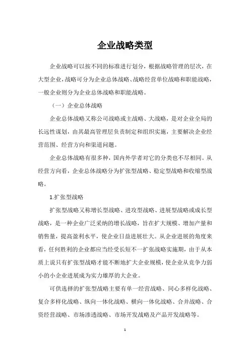 企业战略类型