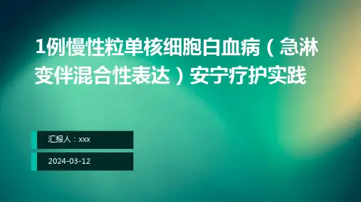 1例慢性粒单核细胞白血病(急淋变伴混合性表达)安宁疗护实践PPT课件