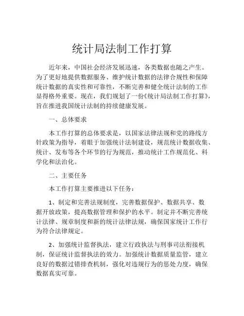 统计局法制工作打算