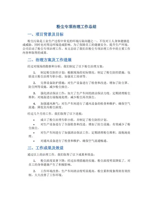 粉尘专项治理工作总结