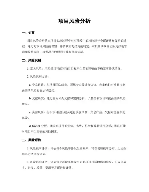 项目风险分析