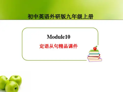 初中英语外研版九年级上册【定语从句】精品课件