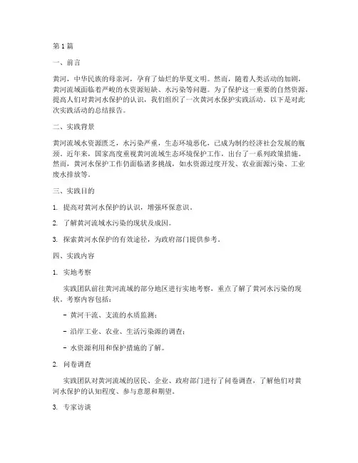 保护黄河水实践报告(2篇)