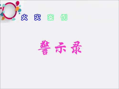 《火灾案例警示录》PPT课件