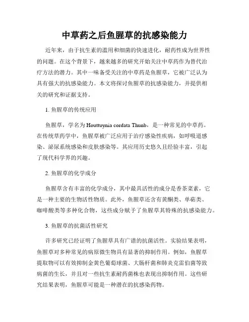 中草药之后鱼腥草的抗感染能力