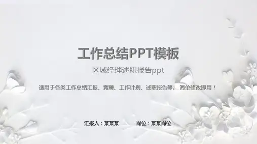 动态PPT-区域经理述职报告ppt