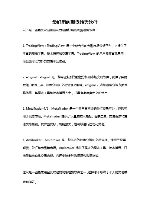 最好用的现货趋势软件