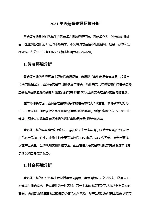 2024年香菇酱市场环境分析