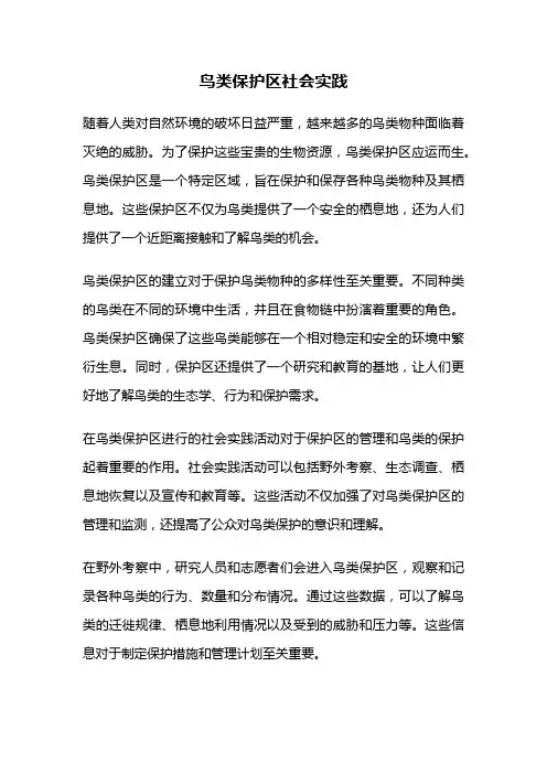 鸟类保护区社会实践