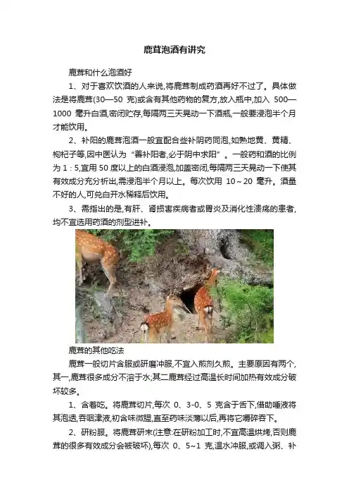 鹿茸泡酒有讲究