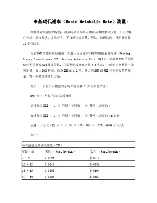 基础代谢率测量