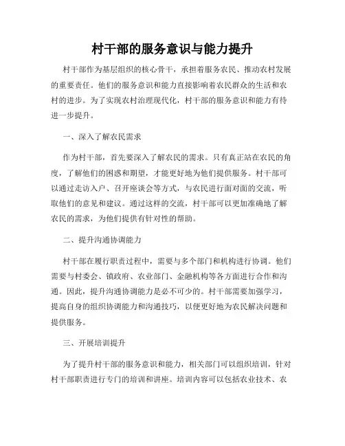 村干部的服务意识与能力提升