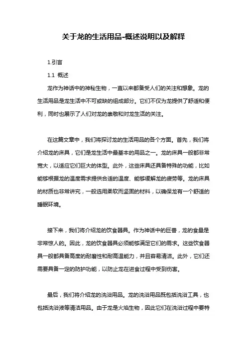 关于龙的生活用品-定义说明解析