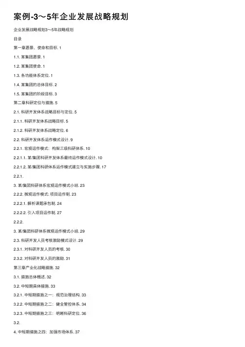 案例-3～5年企业发展战略规划