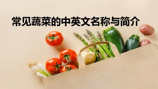 常见蔬菜的中英文名称与简介