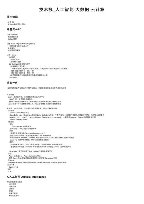 技术栈_人工智能-大数据-云计算