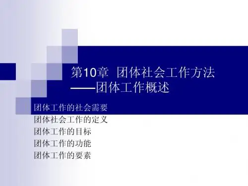 10团体社会工作方法——团体工作概述