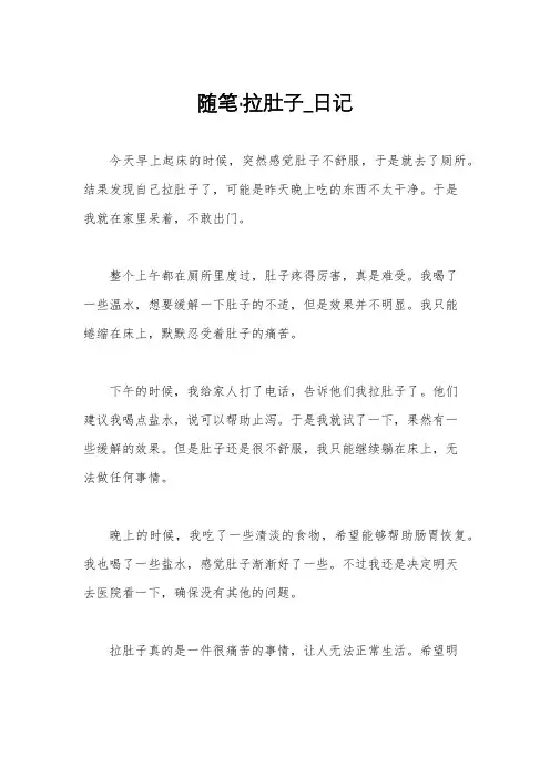 随笔·拉肚子_日记