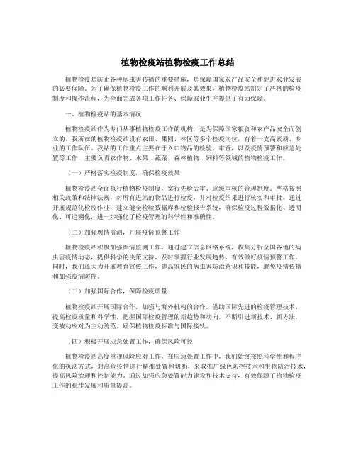 植物检疫站植物检疫工作总结