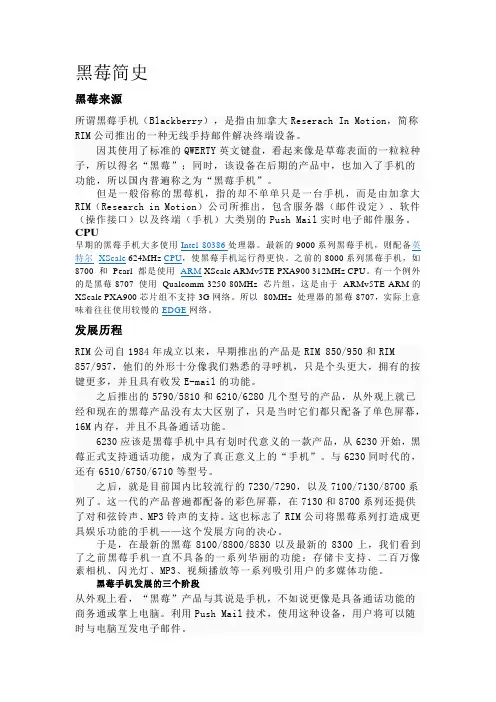 黑莓简史