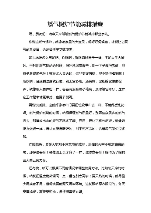 燃气锅炉节能减排措施