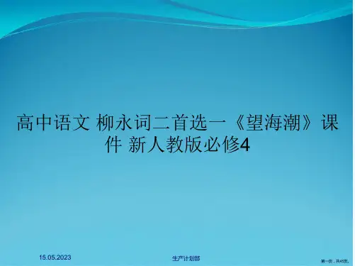 高中语文 柳永词二首选一《望海潮》课件 新人教版必修4