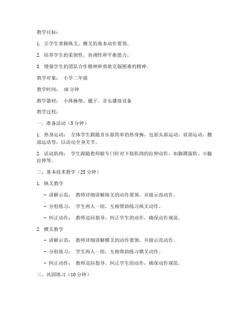 小学纵叉横叉教案模板范文