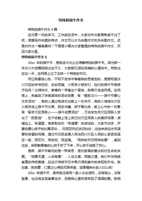 特殊的端午作文4篇