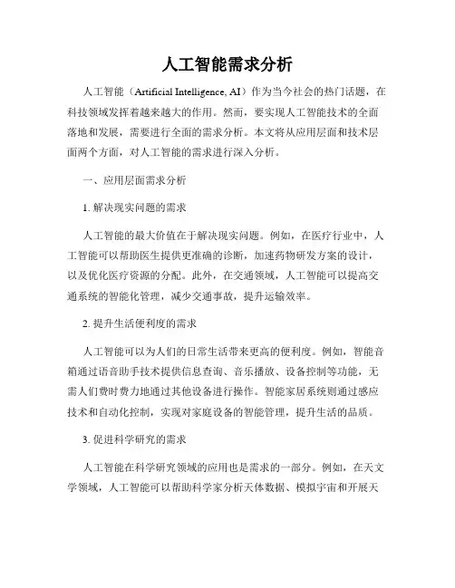 人工智能需求分析