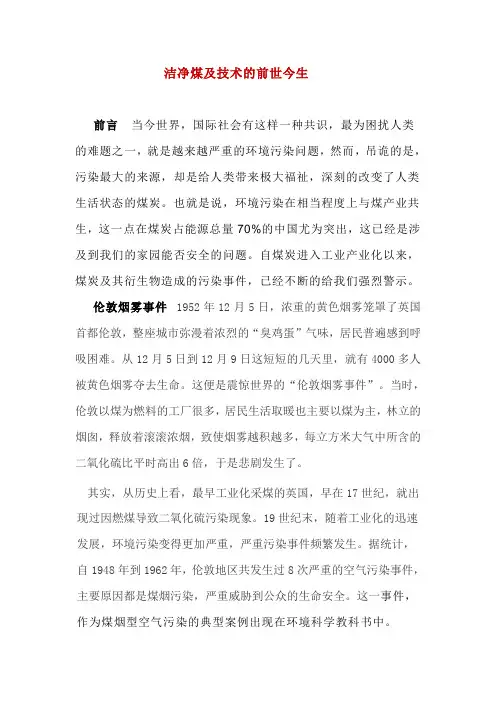 洁净煤技术前世今生
