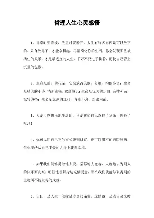 哲理人生心灵感悟
