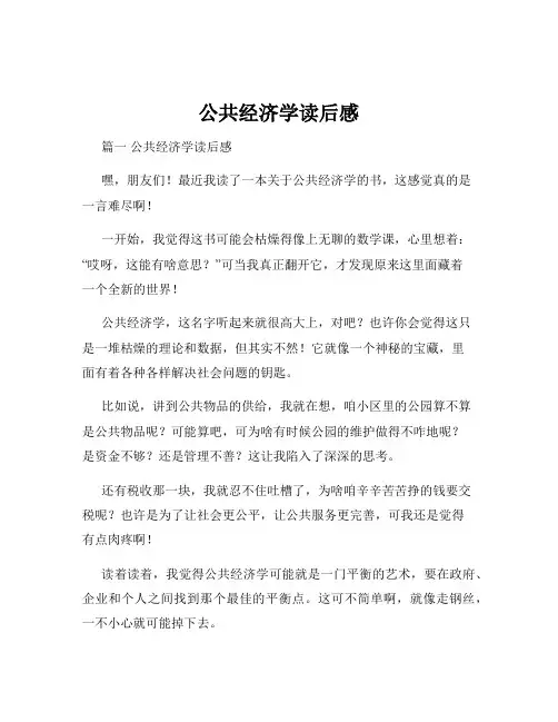 公共经济学读后感