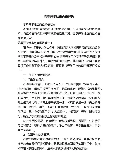 春季开学检查自查报告