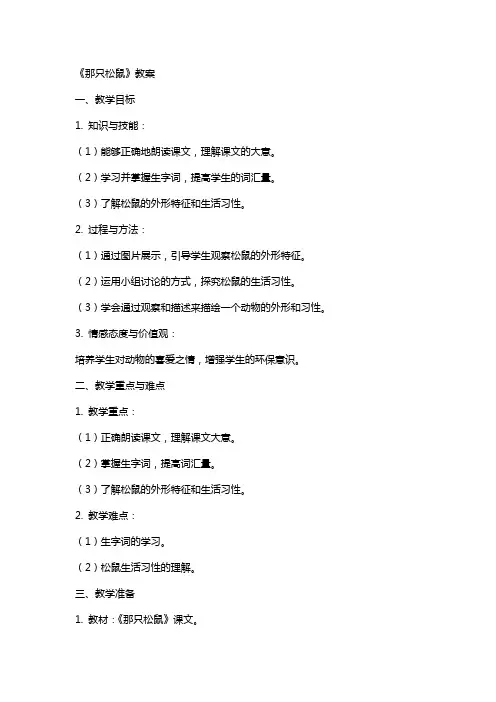 《那只松鼠》教案