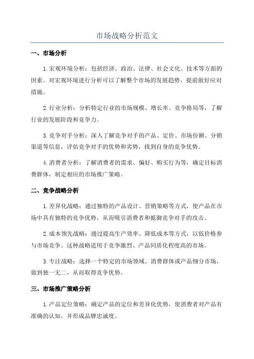 市场战略分析范文