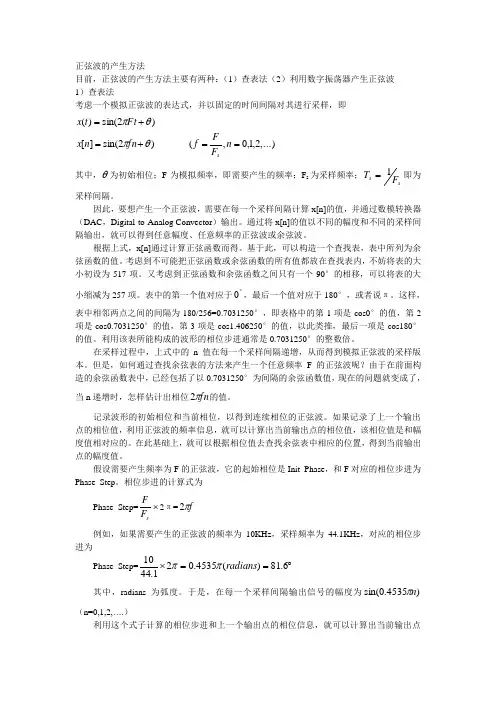 DSP正弦波——查表法原理