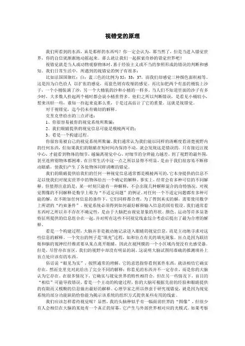 视错觉的原理