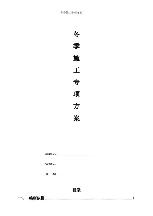 冬季施工专项方案(南京)