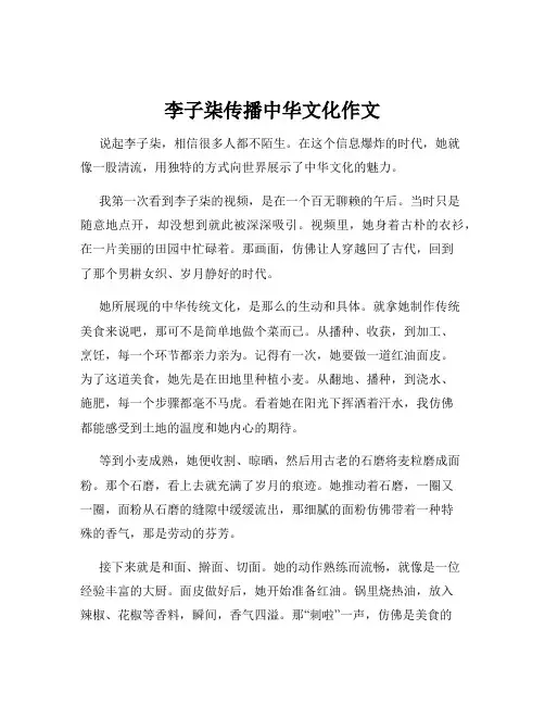 李子柒传播中华文化作文