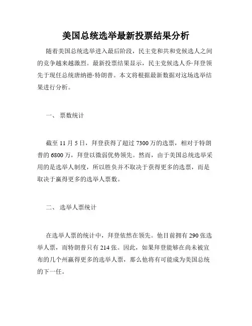 美国总统选举最新投票结果分析