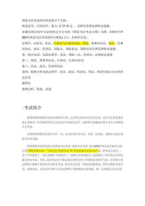 律师资格证考试